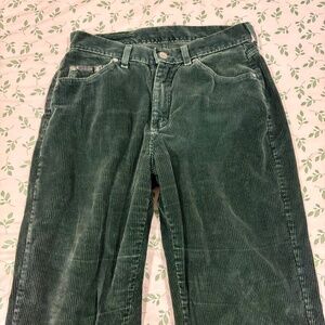 Vintage 90s Lee Women’s Pine Green Corduroy Pants – Size 12 Long